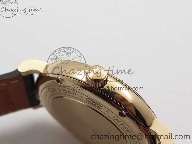 MIROTIME 1218 Durable Portofino 37mm RG V7F 1:1 Best Edition Gray Dial Diamonds Bezel on Black Leather Strap A 7089